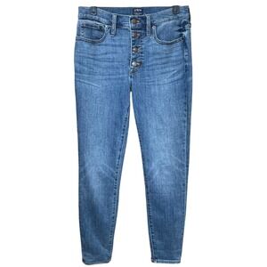 J Crew Re-Imagined 9" High Rise Skinny Jeans Button Fly Medium Wash Womens 28